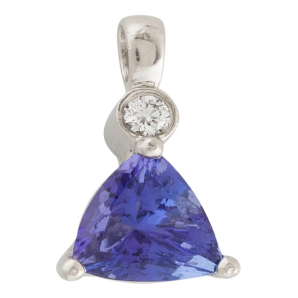 Violet Tanzanite and Diamond w/ Platinum Pendant Beautiful Color - Appraised! - Picture 4 of 4